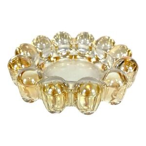 Vintage Anchor Hocking Amber Boopie Bubble Glass Ashtray Trinket Dish MCM